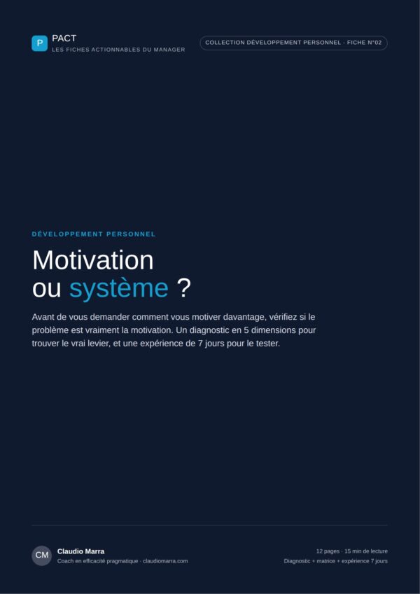 PACT #02, Motivation ou système, couverture de la fiche pratique